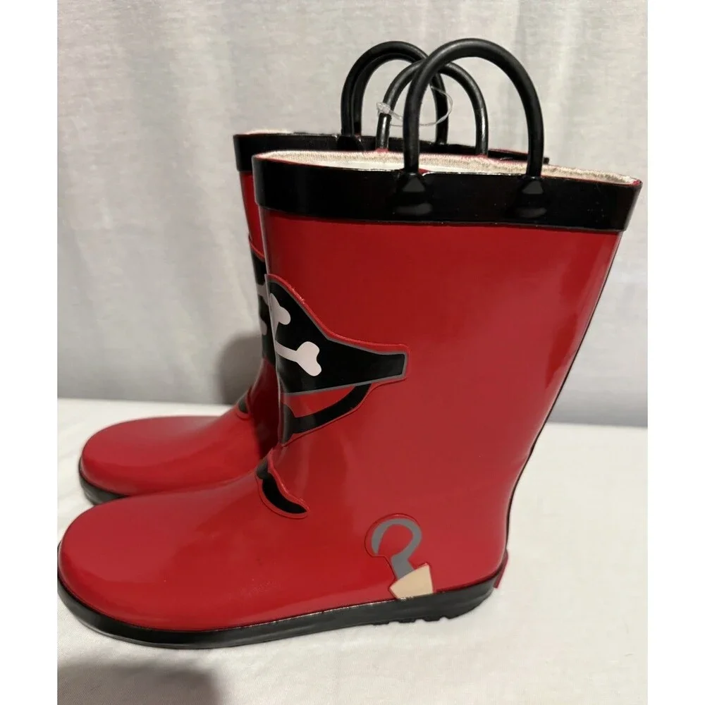NEW With TAGS NWT Gymboree Kids Boys Rain boots Size 1 Pirate Red